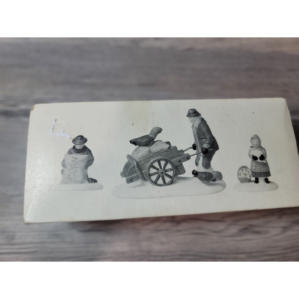 Department 56 Harvest Seed Cart Heritage Village Set Of 3 5645-6 Boxed 1992 VTG
